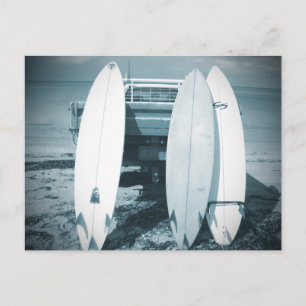 サーフ3サーフボードquver blue surfboardサーフィン ポストカード
