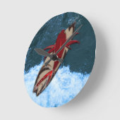 サーフ·アップ ラウンド壁時計 (傾斜)