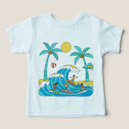 サーフ&ウェーブ カートゥーン ビーチ トドラーTシャツ