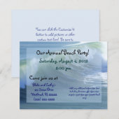 サーフ・ウェーブ・ビーチ・パーティー招待状 招待状 (正面/裏面)