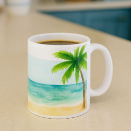 サーフ サンド ヤシの木 コーヒー コーヒーマグカップ