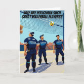 サーブと保護警おもしろい察誕生日 カード (正面)