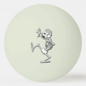 サーブを予想するスケルトン 卓球ボール (正面)