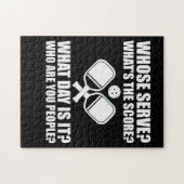 サーブスコアリーグのピックルボールを持つピクルボール ジグソーパズル (横)