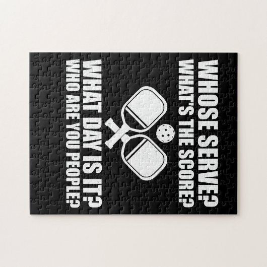 サーブスコアリーグのピックルボールを持つピクルボール ジグソーパズル (横)