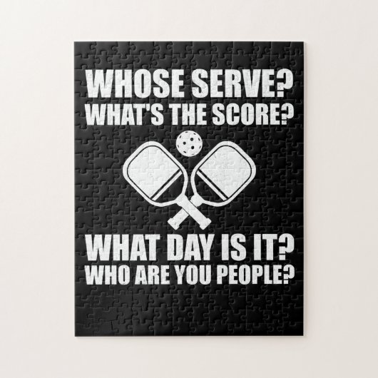 サーブスコアリーグのピックルボールを持つピクルボール ジグソーパズル (縦)