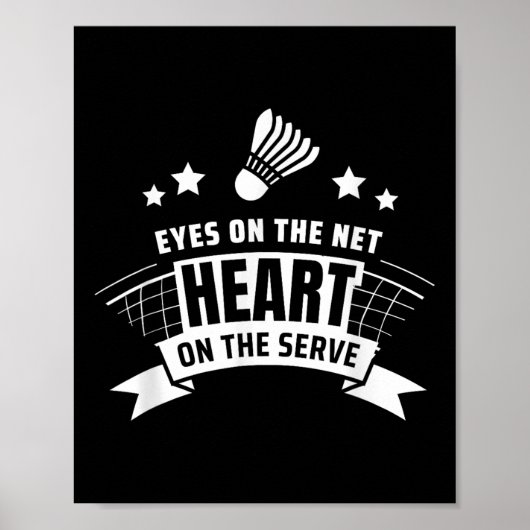 サーブバドミントンのネットハートを見る ポスター (正面)