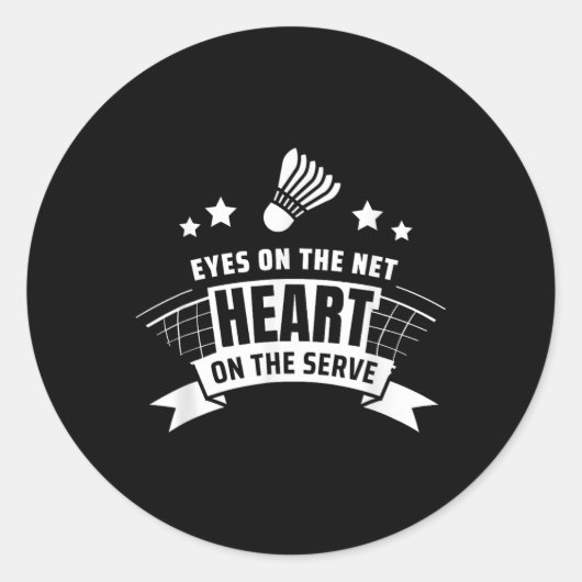 サーブバドミントンのネットハートを見る ラウンドシール (正面)