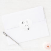 サーベルシベリアンハスキーのスケッチの芸術の青い目 ハートシール (封筒)