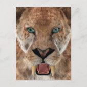 サーベル歯付きタイガーまたはスミロドン ポストカード (正面)