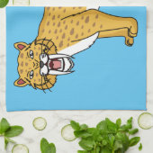 サーベル歯虎イラストレーション キッチンタオル (折り畳み)