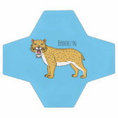 サーベル歯虎イラストレーション サッカーボール (フラット)