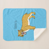 サーベル歯虎イラストレーション シェルパブランケット (正面(横))