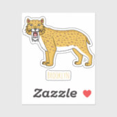 サーベル歯虎イラストレーション シール (シート)