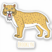 サーベル歯虎イラストレーション シール (正面)