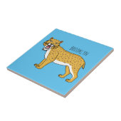 サーベル歯虎イラストレーション タイル (側面)