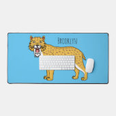 サーベル歯虎イラストレーション デスクマット (キーボード&マウス)