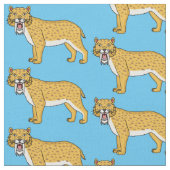 サーベル歯虎イラストレーション ファブリック (クローズアップ)