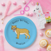 サーベル歯虎イラストレーション ペーパープレート (パーティー)