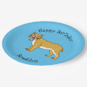 サーベル歯虎イラストレーション ペーパープレート (アングル)