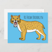 サーベル歯虎イラストレーション ポストカード (正面/裏面)