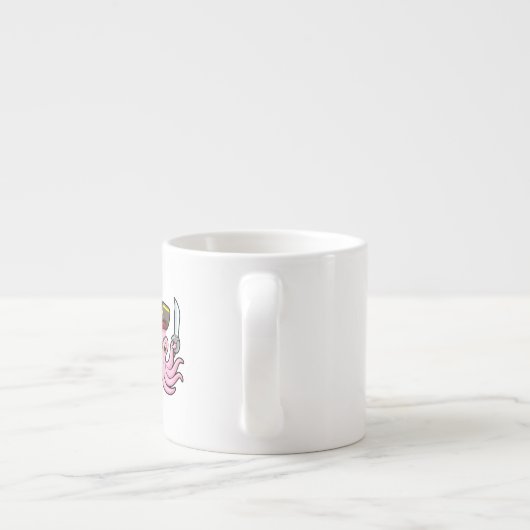 サーベル&アイパッチを使用した海賊としてのタコ エスプレッソカップ (裏面)