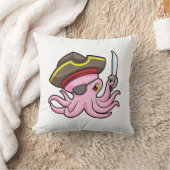 サーベル&アイパッチを使用した海賊としてのタコ クッション (ブランケット)