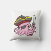 サーベル&アイパッチを使用した海賊としてのタコ クッション (裏面)