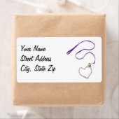 サーペンチンパープルリーシュとハートチェーン ラベル (インサイチュ)