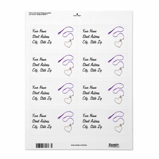 サーペンチンパープルリーシュとハートチェーン ラベル (フルシート)