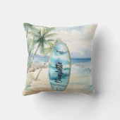 サーボードビーチヤシの木名 クッション (裏面)