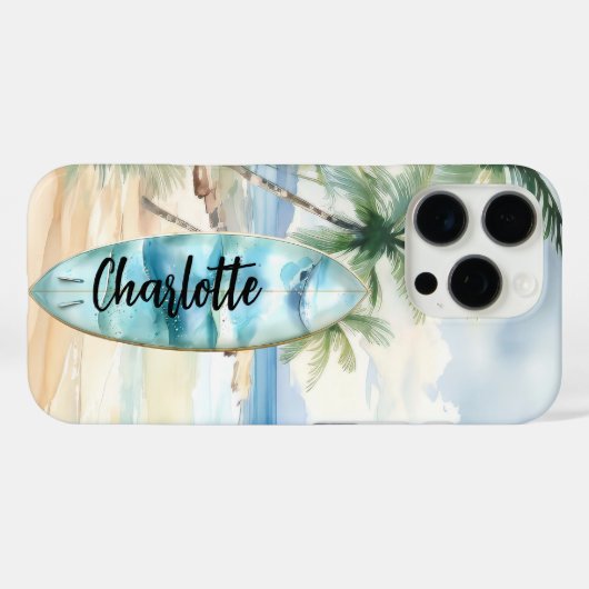 サーボードビーチヤシの木名 Case-Mate iPhoneケース (裏面 (横))