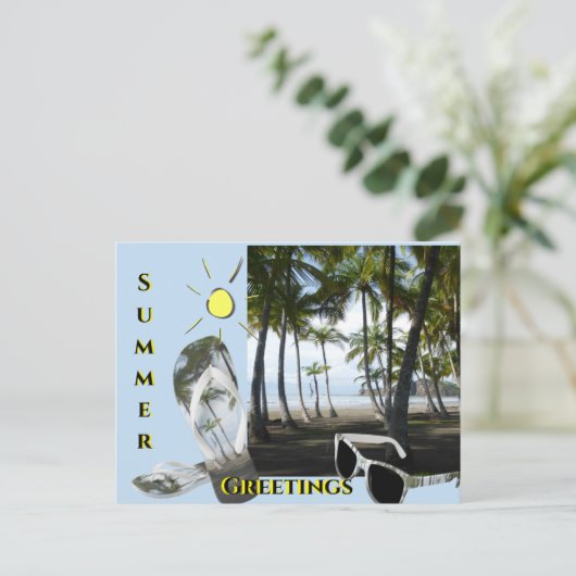 サーマラビーチ夏の挨拶のお客様。はがき ポストカード (スタンド正面)