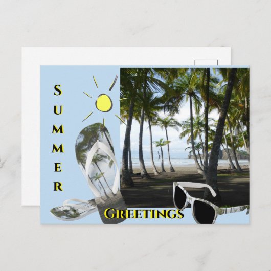 サーマラビーチ夏の挨拶のお客様。はがき ポストカード (正面/裏面)