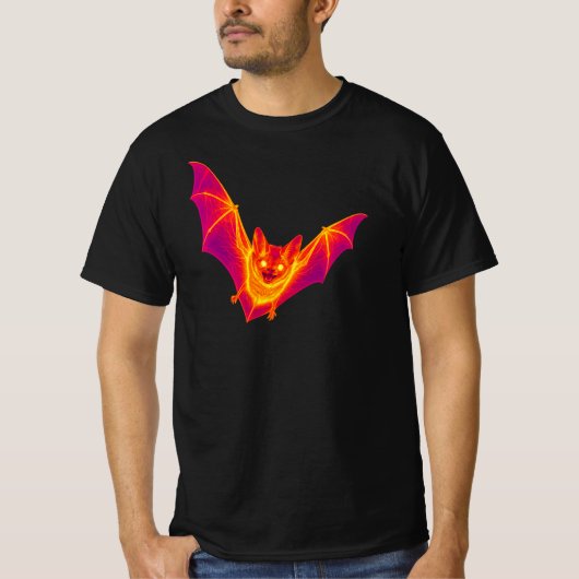 サーマルバットの熱視覚アート Tシャツ (正面)
