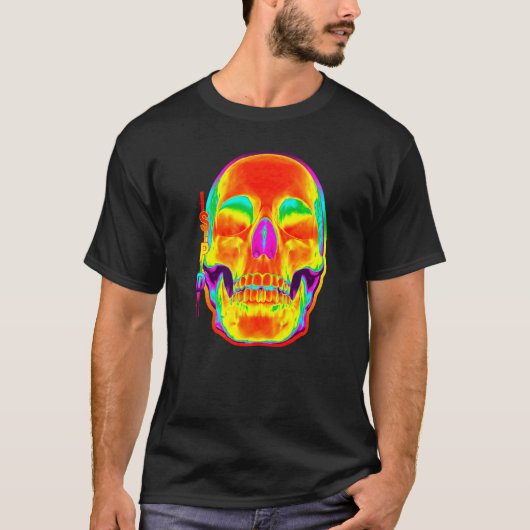 サーマルマップ スカル 熱 Tシャツ (正面)