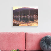 サーミの船に夕日（ケファロニア） キャンバスプリント (インサイチュ (リビング))