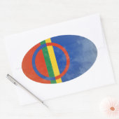 サーミ国旗 楕円形シール (封筒)
