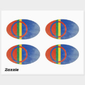 サーミ国旗 楕円形シール (シート)