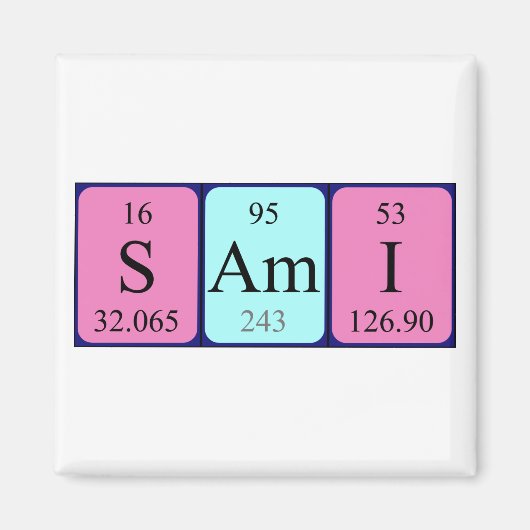 サーミ語の周期表名磁石 マグネット (正面)