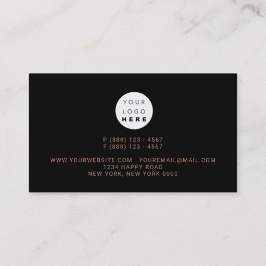 サーミ金属バラ金ゴールドブラックフレームカスタムビジネス 名刺 (裏面)