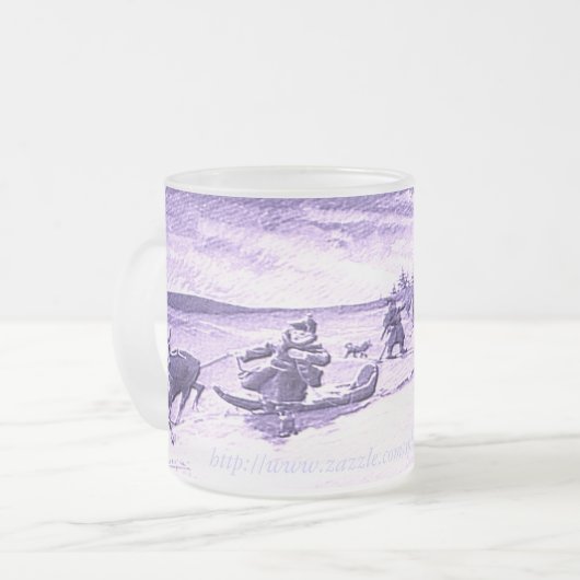 サーミ・トナカイの回転 フロストグラスマグカップ (正面左)