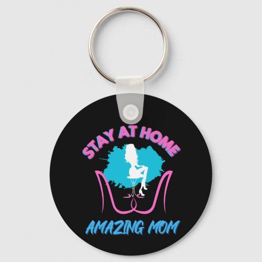 サームステイアットホーム退職したマザーピンクレディースシューズ キーホルダー (正面)