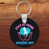 サームステイアットホーム退職したマザーピンクレディースシューズ キーホルダー (裏面)