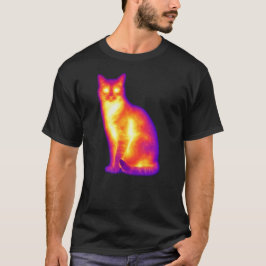 サーモグラフィー 猫 赤外線 熱 ビジョン アート Tシャツ