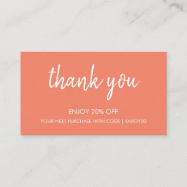 サーモンありがとう |ミニマルモダンリスト手書き 割引カード