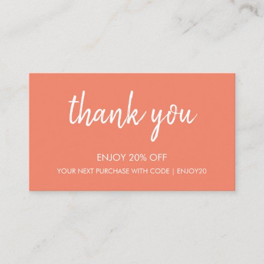 サーモンありがとう |ミニマルモダンリスト手書き 割引カード (正面)