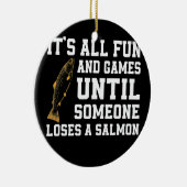 サーモンおもしろい魚釣り引用文アラスカアングラー セラミックオーナメント (右)