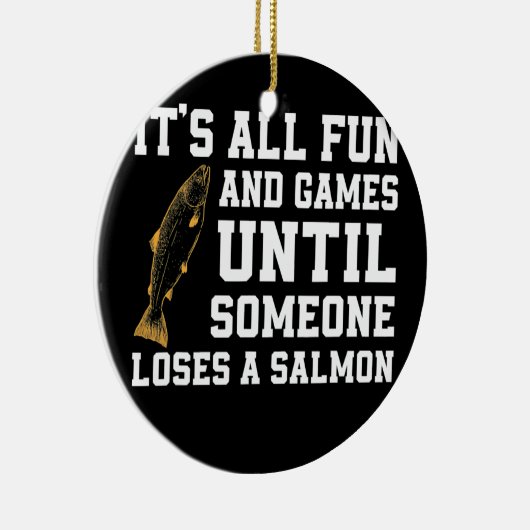 サーモンおもしろい魚釣り引用文アラスカアングラー セラミックオーナメント (右)