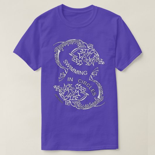 サーモンで泳ぐサーモンのピースTシャツ Tシャツ (デザイン正面)